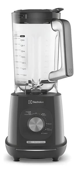 Electrolux Liquidificador 1500W 3,2L Pulsar 3 em 1 15receitas pre-programadas Efficient com TriForce 15 Velocidades Cinza EBL1500 127v