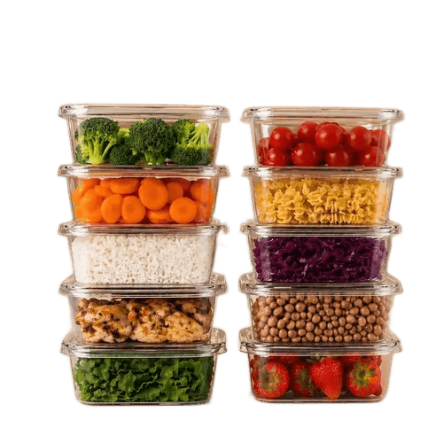 Kit 15 Marmitas Potes 500ml Livre De Bpa Freezer Microondas Transparente