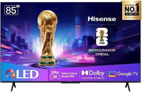 Smart TV Hisense QLED 4K 85" Polegadas com Dolby Vision, Dolby Gaming, Alexa e Google - 85Q7QG
