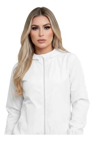 Jaqueta Feminina Izing Corta Vento Tendencia 2026 Fit Aspen Branco