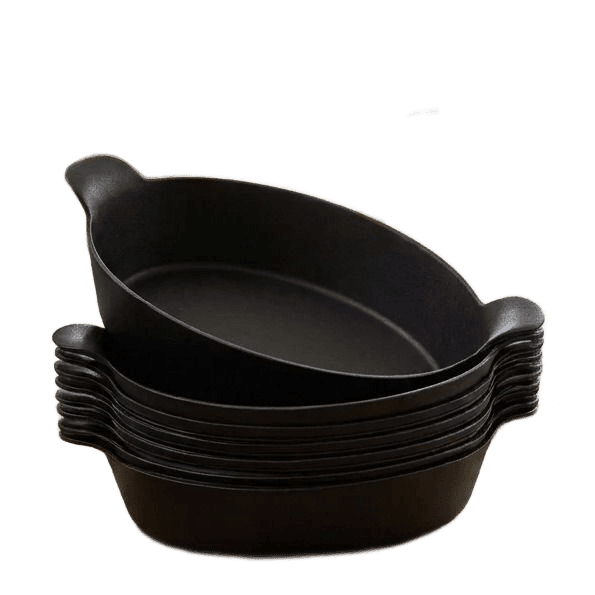 Kit 10 Petisqueira Barquinha Canoa Branca Petiscos Porções Preto