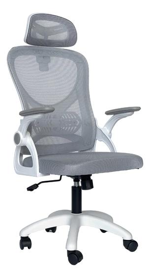 Cadeira De Escritório Columbus Presidente Ergonomica Cinza Mesh