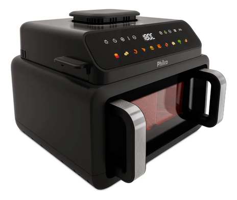 Fritadeira Air Fryer Philco Paf11c Preto Com Acabamento Em Inox
