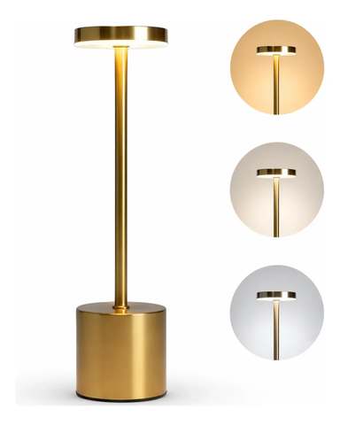 Luminária Mesa 3 Cores Abajur Led Sem Fio Recarregável Usb