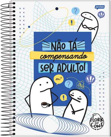 Jandaia - Caderno Espiral Universitário CD 10 Matérias 160 Fls Flork Adulto FSC