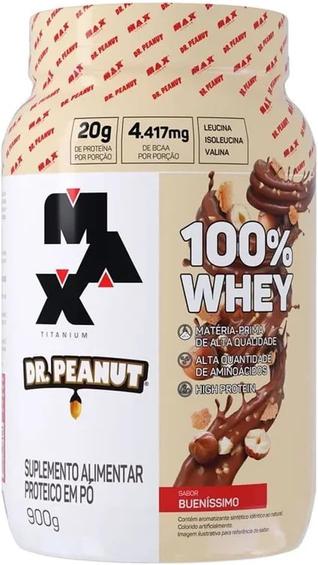 Imagem do produto 100% Whey Max Titanium x Dr. Peanut (900g), Sabor Bueníssimo na loja Amazon