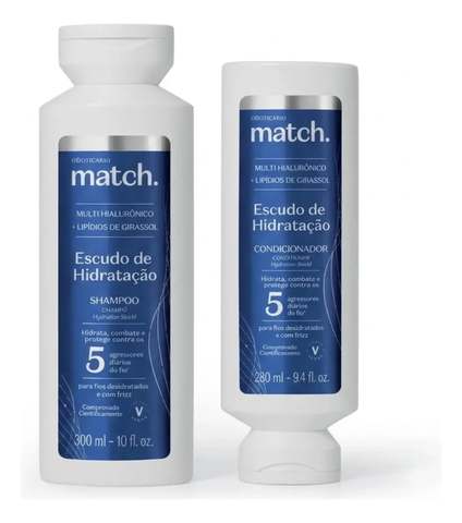 Combo Match Escudo De Hidratação: Shampoo 300ml + Condiciona
