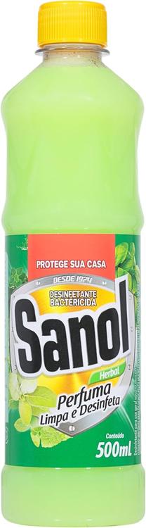 Desinfetante Líquido Para Uso Geral, Herbal, Sanol, 500 Ml, Verde