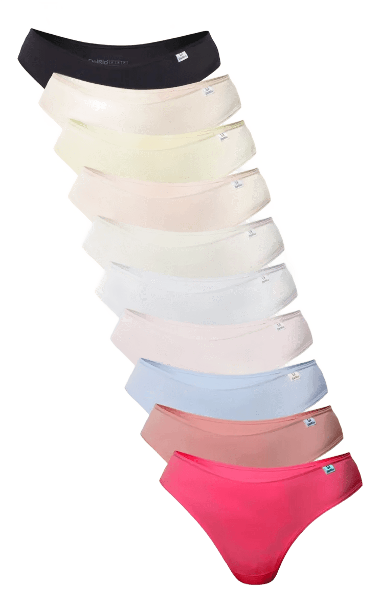 Kit 10 Calcinhas Femininas Biquíni Microfibra Delrio Lisas