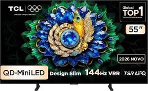 Smart TV TCL 55 Polegadas QLED Mini LED 4K A400M WiFi Bluetooth Google TV HDR10+ 144 Hz VRR 55A400M