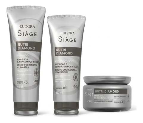 Combo Siàge Nutri Diamond Shampoo, Condicionador E Máscara
