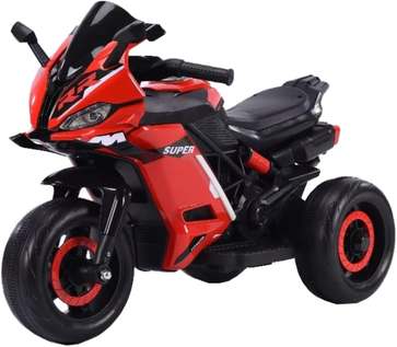 Moto Elétrica Infantil Mini 3 Rodas Frente/Ré Maxi Toys (Vermelho)
