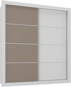 Guarda-roupas Casal 2 Portas De Correr 4 Gavetas Alasca Multimóveis Mp4263 Branco/lacca Fumê