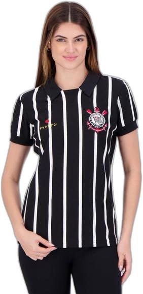 Imagem do produto Japão Corinthians Camiseta Retrô Coimbra, Gola Polo Listrada na loja Amazon