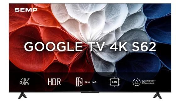 Smart TV Semp 65 Polegadas LED HVA 4K S62 WiFi Bluetooth Google TV 3 HDMI HDR10+ Dolby Audio 65S62