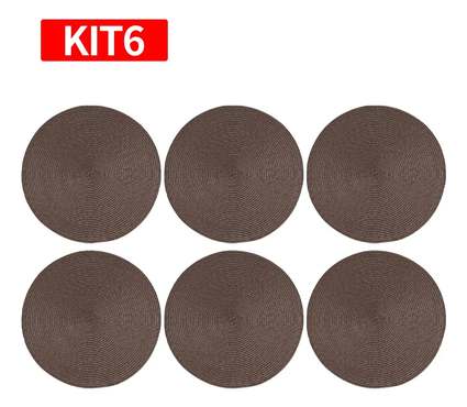 Kit6 Jogo Americano Redondo Sousplat Mesa Posta Cozinha
