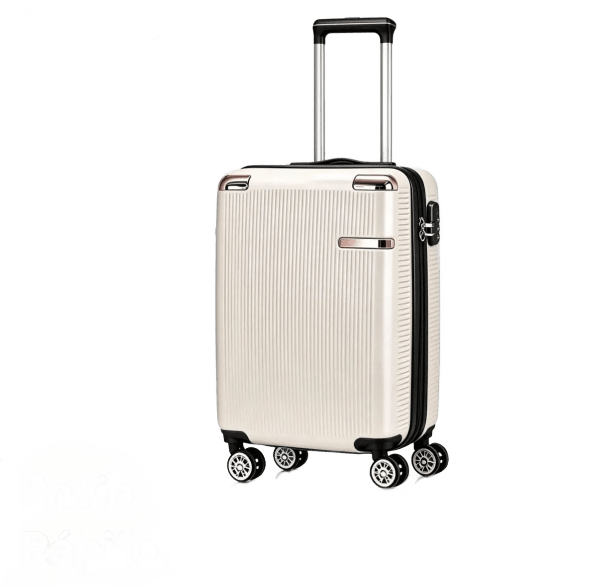 Mala de Bordo Rígida Sweet Studio Bege para Viagem, 55 cm, com Rodas Duplas e Cadeado