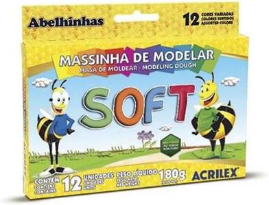 Massinha Soft Conjunto com 12 Cores Acrilex