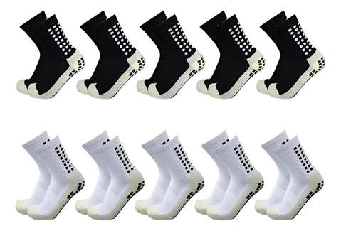 Kit 10 Pares Meias Futebol Esportivas Algodão Antiderrapante