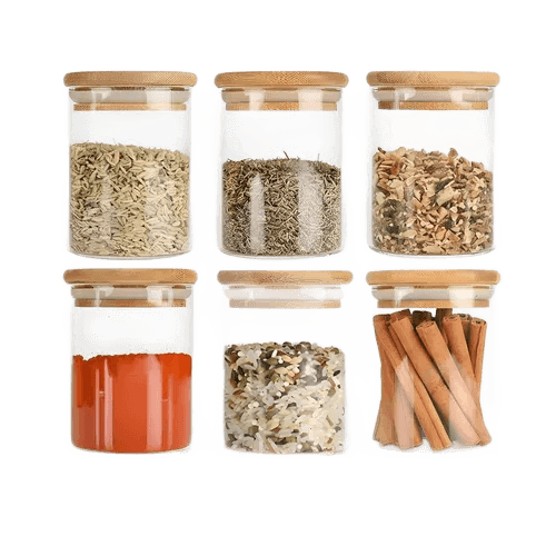 Kit 6 Pote Vidro Porta Temperos Hermético Cozinha Organiza Transparente