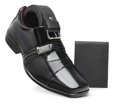 Kit Sapato Social Bico Quadrado Em Verniz