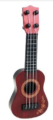 Mini Cavaquinho Infantil de Brinquedo, Instrumento Musical para Crianças (Marrom Escuro)