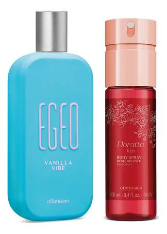 Combo Egeo Vanilla Vibe Desodorante Colônia 90ml + Body Spray Floratta Red 100ml