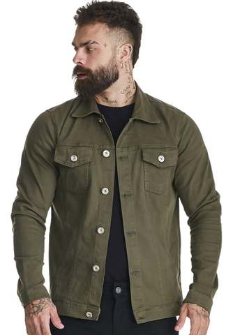 Jaqueta Masculina Sarja Color 4 Bolsos Na Frente Lançamento