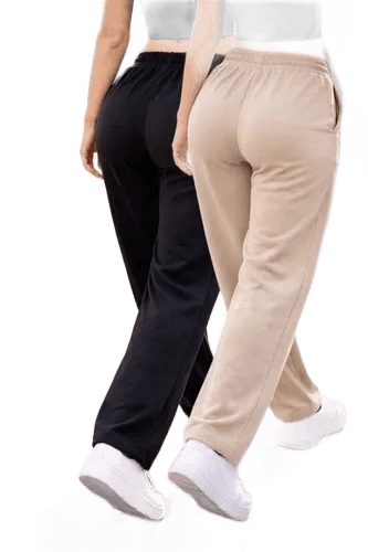 Calça Moletom Cintura Elástica Estilosa Wide Leg Pantalona