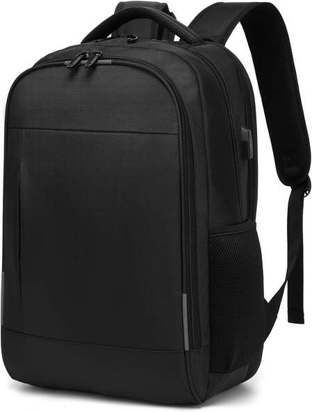 Mochila Grande para Notebook 17.3 Masculina Feminina,Mochila Backpack Executiva Antifurto, Reforçada, Saídas USB,Impermeável, Escolar, Faculdade, Trabalho,Viagem,Presente (Preto)