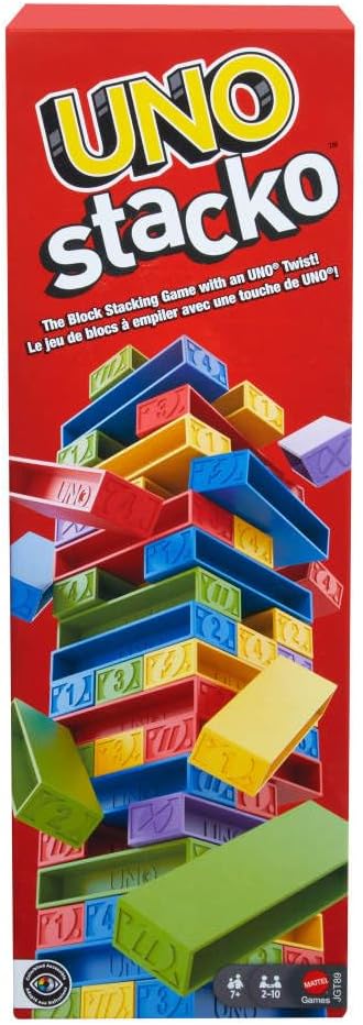 Jogo De Tabuleiro UNO Stacko Mattel Com 45 Blocos Para 7 Anos Ou Mais