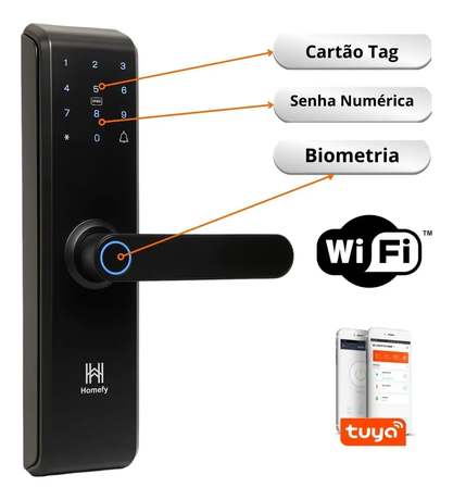 Fechadura Eletrônica Inteligente Digital Com Biometria Senha Pro Wi-fi