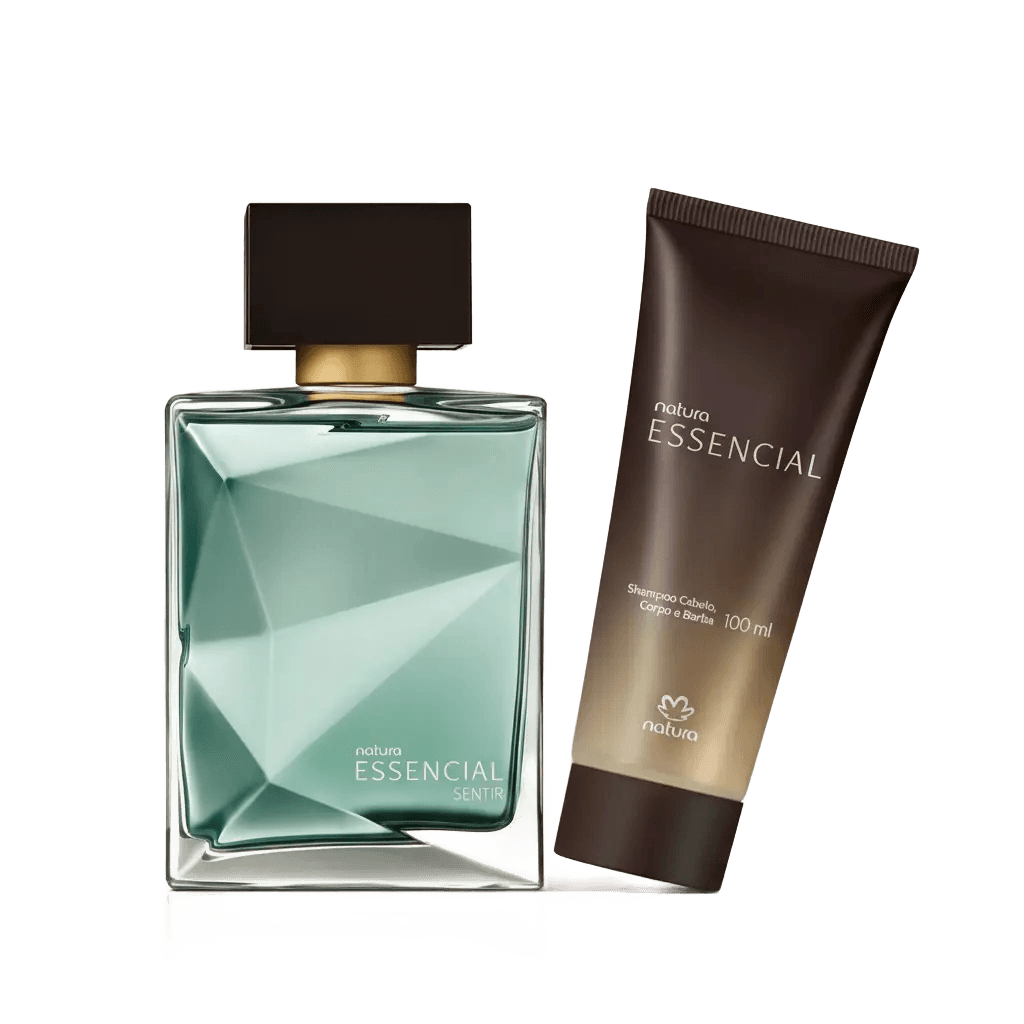 Presente Kit Essencial Masculino: Deo Parfum Sentir 100ml + Shampoo Cabelo Corpo E Barba 100ml
