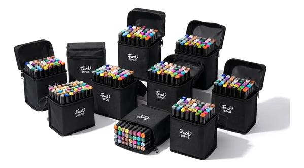 Kit 10 Pacotes Canetas Marcador Permanente 36 Cores Multicores