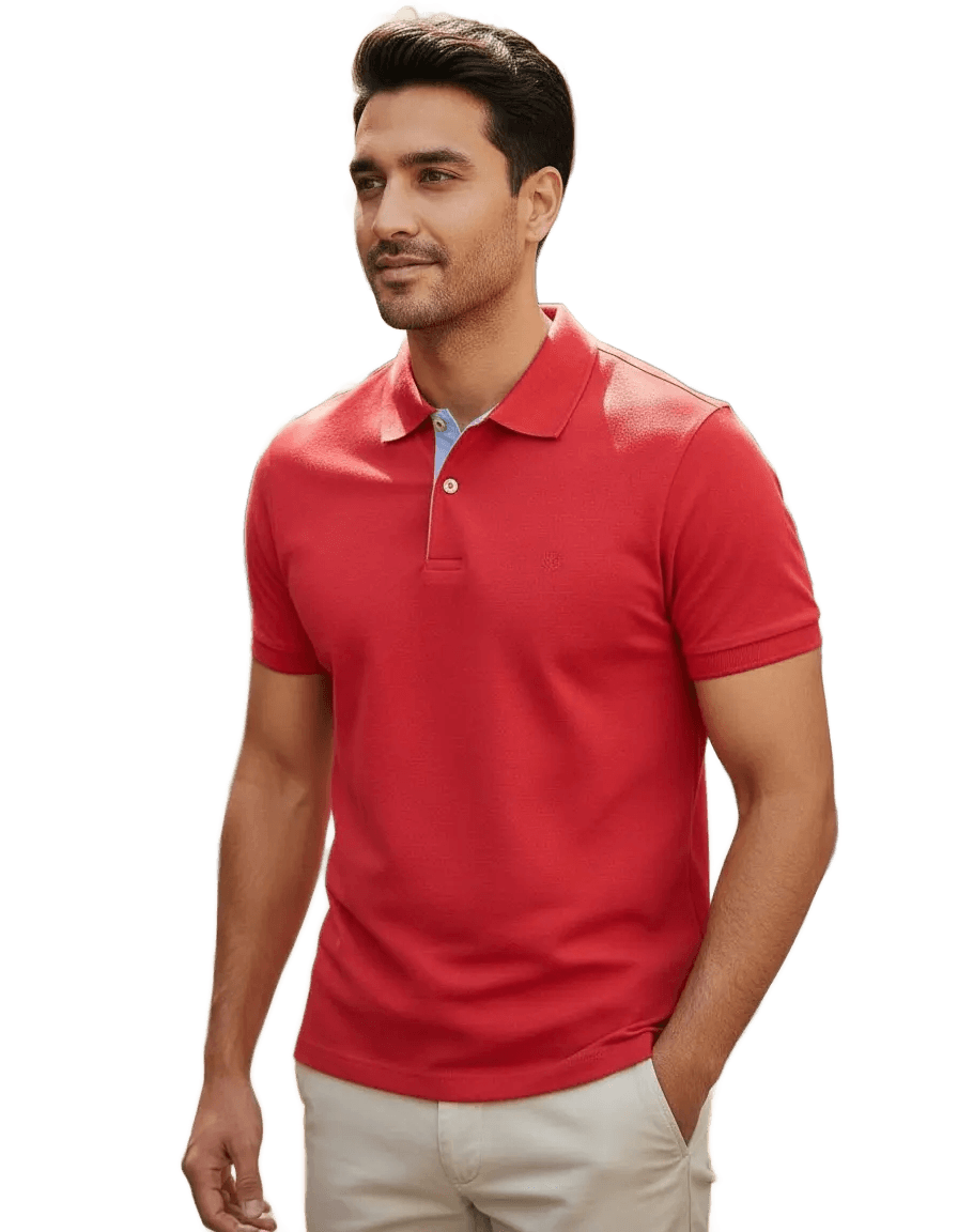 Camisa Masculina Social Gola Polo Ogochi Slim Manga Curta