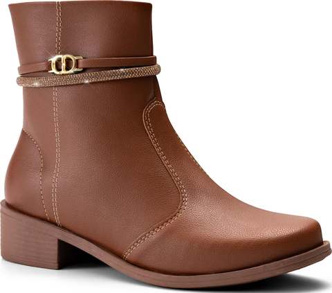 Bota Feminina Lumiss Cano Curto Rasteira Montaria Strass