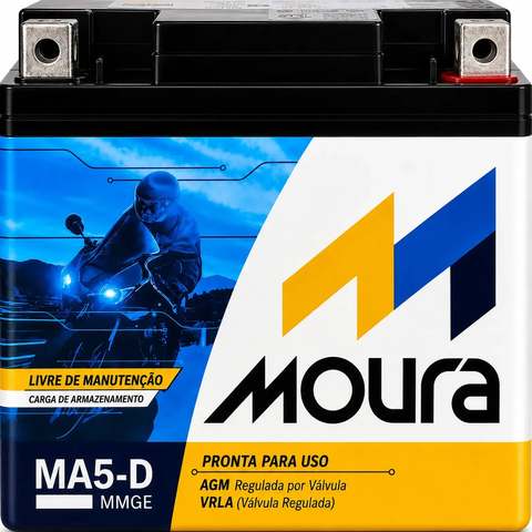 Bateria Moura Ma5-d 5 Ah 12v Selada Para Honda, Yamaha E Mais
