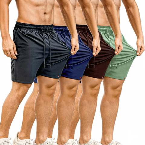 Kit 4 Bermuda Shorts Tactel Sandrini Elastano Academia Praia Sortidos Liso G