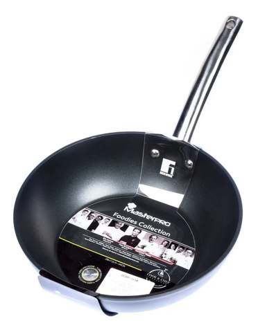 Frigideira Wok 28x7,2cm Alum Forj C/ Indução Foodies Bergner Cor Preta