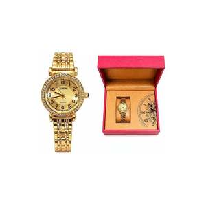 Relógio Xufeng Feminino Dourado Premium + Caixa Luxo Dourado
