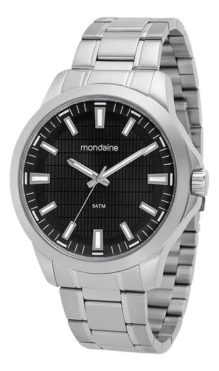 Relógio De Pulso Mondaine 99784g0mvne1 Com Corria De Aço Inoxidável Cor Prateado - Fondo Preto