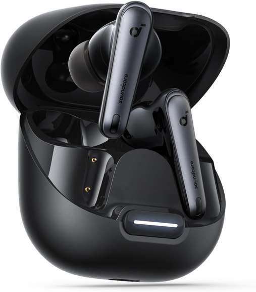 soundcore Liberty 4 NC da Anker, Fone de Ouvido Bluetooth Sem Fio, Redução de Ruído de 98,5%, Cancelamento Adaptativo para Ouvidos e Ambiente, Áudio Hi-Res, 50H de Bateria, Carregamento Sem Fio, Preto