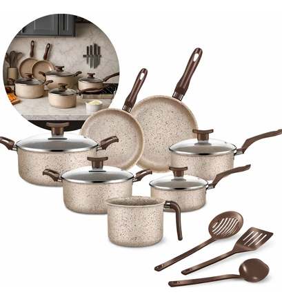 Conjunto De Panelas Antiaderente 10 Peças Coffee Cappuccino Imperial