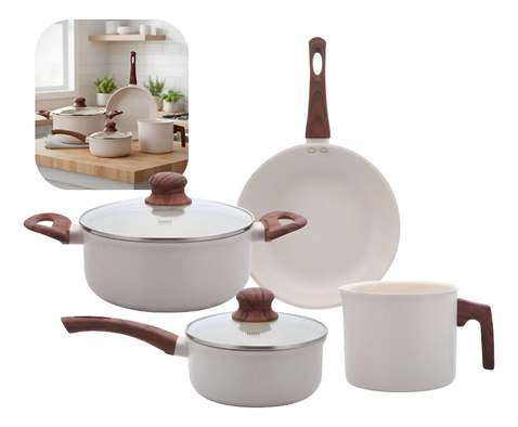 Jogo De Panelas Indução Tuut Ecoglid 4 Peças Cor Cream
