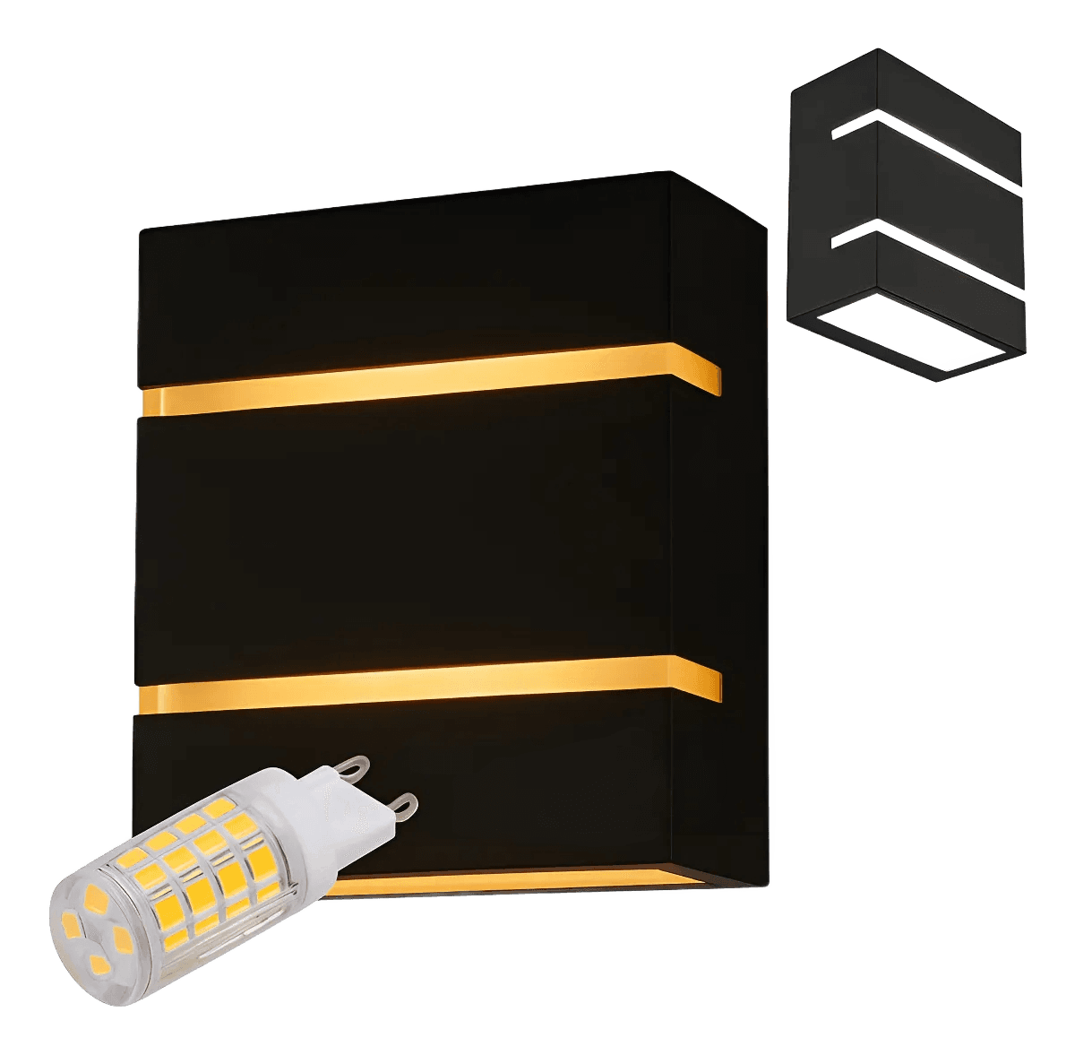 Arandela Slim Preto + Lâmpada Led Inclusa Externa Friso Foco