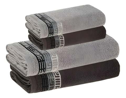 Jogo De Toalhas 4 Pçs Fio Cardado 100% Algodão Bosco Karsten Cinza Bosco