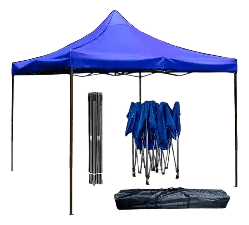 Tenda Sanfonada Gazebo 3x3 Articulada Pesca Praia Camping Azul-escuro