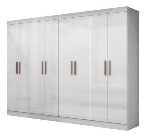 Guarda Roupa Casal Branco Paris 8 Portas 4 Gavetas Espresso Móveis