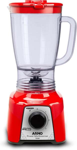 Liquidificador Arno Power Mix 700W LQ18, Vermelho, Jarra de 2,4L, 4 Lâminas AFIAMAX 18% Mais Afiadas, 3 Velocidades, Alta Durabilidade e Desempenho Superior, 220V