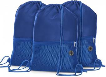 Imagem do produto Mochila Saco Esportiva em Poliéster 210D, Multicolorida, com Bolso Frontal com Zíper, 43x32cm, 5 Cores na loja Amazon